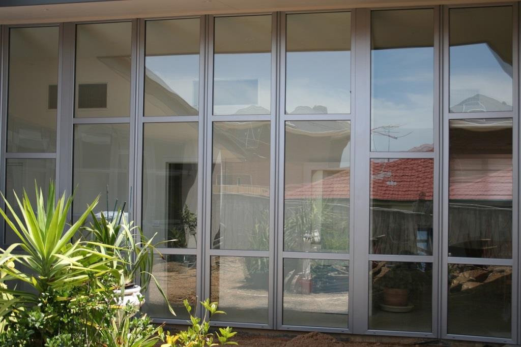 Modern home with new glass panel walls and doors